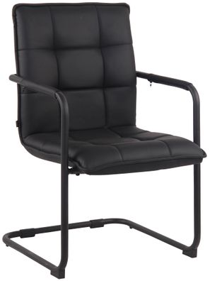 Besucherstuhl TORINO Kunstleder Schwarz 57x64x89 cm Schwarz Besucherst?hle