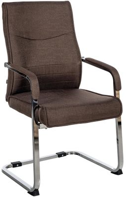Besucherstuhl SKOPJE Stoff Braun 55x60x88 cm Besucherst?hle Konferenzstuhl