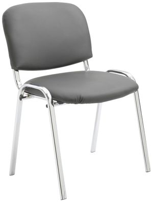 Besucherstuhl ZAGREB Kunstleder Grau 54x48x79 cm Besucherst?hle Konferenzstuhl