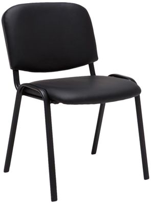 Besucherstuhl ZAGREB Kunstleder Schwarz 53x53x83 cm Besucherst?hle Konferenzstuhl