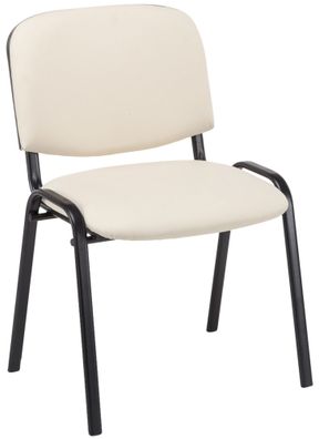 Besucherstuhl ZAGREB Kunstleder Creme 53x53x83 cm Besucherst?hle Konferenzstuhl