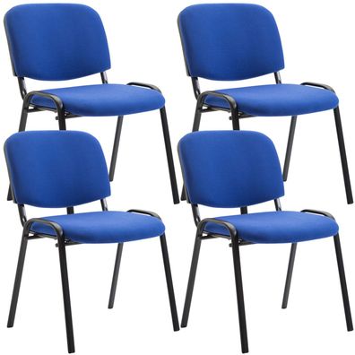 4er Set Besucherstuhl ZAGREB Stoff Blau 53x53x83 cm Besucherst?hle Konferenzstuhl