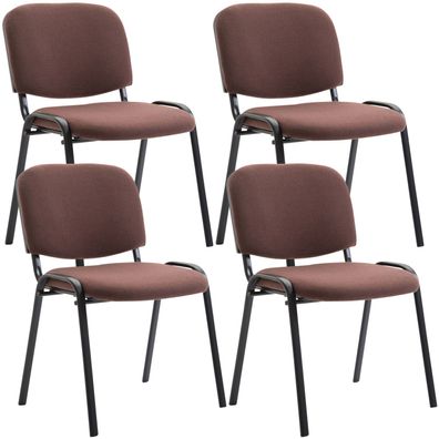 4er Set Besucherstuhl ZAGREB Stoff Braun 53x53x83 cm Besucherst?hle Konferenzstuhl