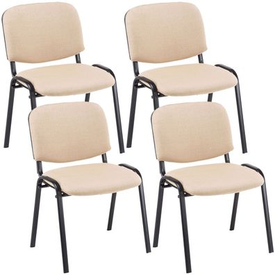 4er Set Besucherstuhl ZAGREB Stoff Creme 53x53x83 cm Besucherst?hle Konferenzstuhl