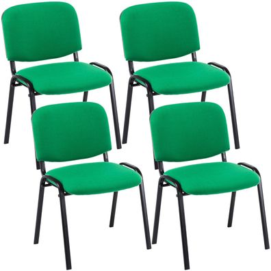 4er Set Besucherstuhl ZAGREB Stoff Gr?n 53x53x83 cm Besucherst?hle Konferenzstuhl
