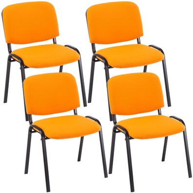 4er Set Besucherstuhl ZAGREB Stoff Orange 53x53x83 cm Besucherst?hle Konferenzstuhl