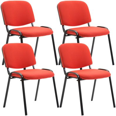 4er Set Besucherstuhl ZAGREB Stoff Rot 53x53x83 cm Besucherst?hle Konferenzstuhl