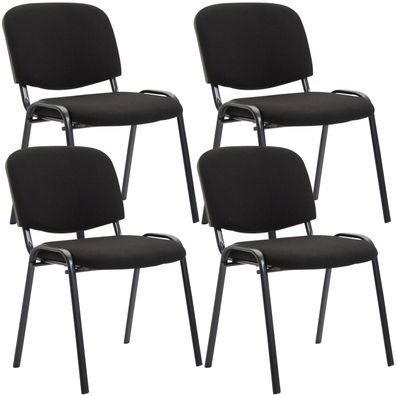 4er Set Besucherstuhl ZAGREB Stoff Schwarz 53x53x83 cm Besucherst?hle Konferenzstuhl