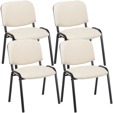 4er Set Besucherstuhl ZAGREB Kunstleder Creme 53x53x83 cm Besucherst?hle