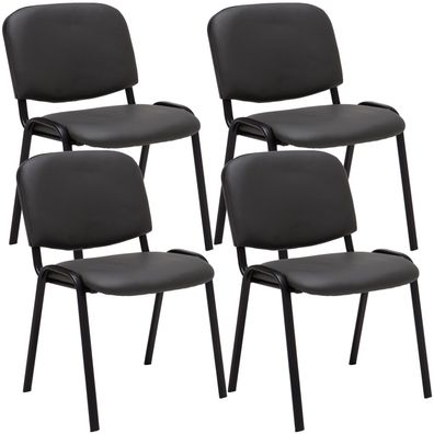 4er Set Besucherstuhl ZAGREB Kunstleder Grau 53x53x83 cm Besucherst?hle