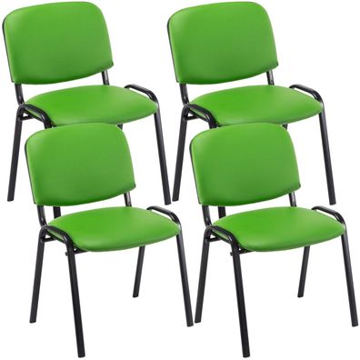 4er Set Besucherstuhl ZAGREB Kunstleder Gr?n 53x53x83 cm Besucherst?hle