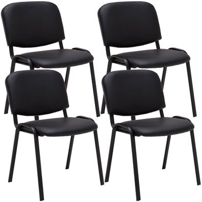 4er Set Besucherstuhl ZAGREB Kunstleder Schwarz 53x53x83 cm Besucherst?hle