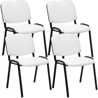 4er Set Besucherstuhl ZAGREB Kunstleder Wei? 53x53x83 cm Besucherst?hle