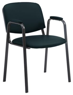 Besucherstuhl ZAGREB Kunstleder Schwarz 53x55x79 cm Besucherst?hle Konferenzstuhl