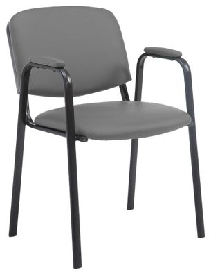 Besucherstuhl ZAGREB Kunstleder Grau 53x55x79 cm Besucherst?hle Konferenzstuhl