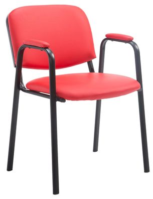 Besucherstuhl ZAGREB Kunstleder Rot 53x55x79 cm Besucherst?hle Konferenzstuhl