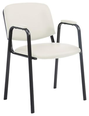 Besucherstuhl ZAGREB Kunstleder Creme 53x55x79 cm Besucherst?hle Konferenzstuhl