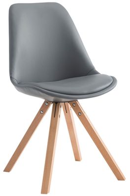 Besucherstuhl TIRANA Kunstleder Grau 47.5x55.5x83.5 cm Besucherst?hle Konferenzstuhl