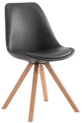 Besucherstuhl TIRANA Kunstleder Schwarz 47.5x55.5x83.5 cm Besucherst?hle