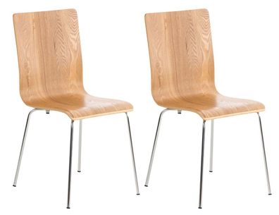 2er Set Besucherstuhl TUNIS Holz Eiche 43x47x87 cm Besucherst?hle Konferenzstuhl