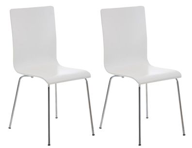 2er Set Besucherstuhl TUNIS Holz Wei? 43x47x87 cm Besucherst?hle Konferenzstuhl