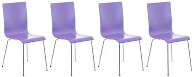 4er Set Besucherstuhl TUNIS Holz Lila 43x47x87 cm Besucherst?hle Konferenzstuhl