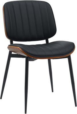 Besucherstuhl DURBAN Kunstleder Walnuss/schwarz 49x57x83 cm Besucherst?hle