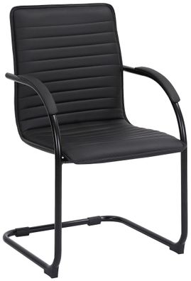 Besucherstuhl NAIROB Kunstleder Schwarz/schwarz 56x60x95 cm Besucherst?hle