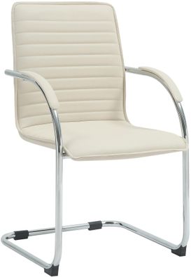 Besucherstuhl NAIROB Kunstleder Creme 56x60x95 cm Besucherst?hle Konferenzstuhl