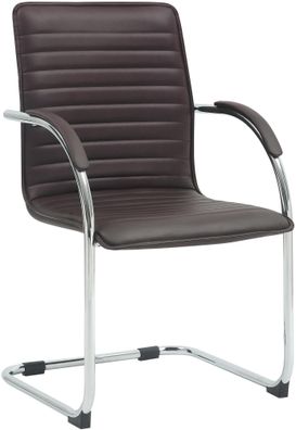 Besucherstuhl NAIROB Kunstleder Braun 56x60x95 cm Besucherst?hle Konferenzstuhl