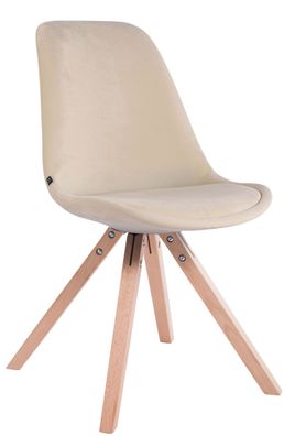 Besucherstuhl SYDNEY Samt Creme 48x56x84 cm Besucherst?hle Konferenzstuhl