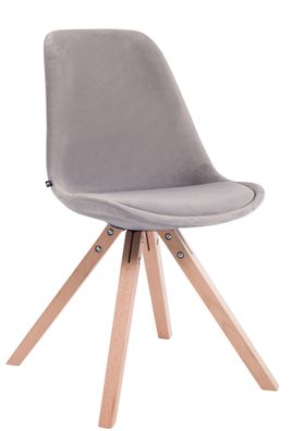 Besucherstuhl SYDNEY Samt Grau 48x56x84 cm Besucherst?hle Konferenzstuhl