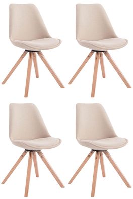 4er Set Besucherstuhl SYDNEY Stoff Creme 48x56x84 cm Besucherst?hle Konferenzstuhl