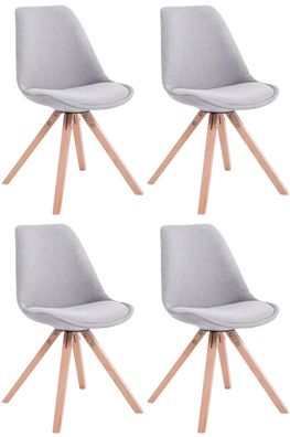 4er Set Besucherstuhl SYDNEY Stoff Grau 48x56x84 cm Besucherst?hle Konferenzstuhl
