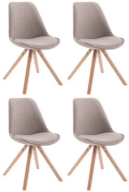 4er Set Besucherstuhl SYDNEY Stoff Taupe 48x56x84 cm Besucherst?hle Konferenzstuhl