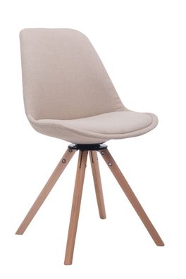 Besucherstuhl PERTH Stoff Creme 48x56x84 cm Rund Besucherst?hle Konferenzstuhl