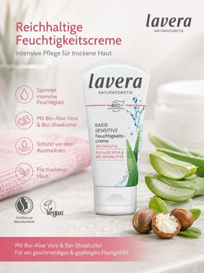 lavera basis sensitive Reichhaltige Feuchtigkeitscreme 50 ml vegan