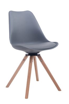 Besucherstuhl PERTH Kunstleder Grau 48x56x84 cm Rund Besucherst?hle Konferenzstuhl