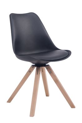 Besucherstuhl PERTH Kunstleder Schwarz 48x56x84 cm Eckig Besucherst?hle