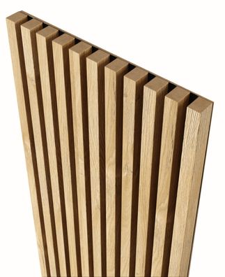 Akustikpaneele 4er Set (240×18,5 cm), Eiche Wotan Lamellen auf schwarzer HDF
