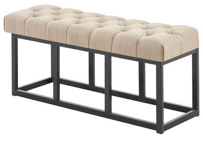 Sitzbank MEXICO Stoff Taupe 100x38x46 cm Sitzbank Flur Sitzhocker Esszimmerbank