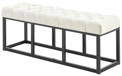 Sitzbank MEXICO Stoff Creme 120x38x46 cm Sitzbank Flur Sitzhocker Esszimmerbank