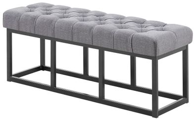 Sitzbank MEXICO Stoff Dunkelgrau 120x38x46 cm Sitzbank Flur Sitzhocker Esszimmerbank