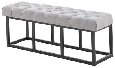 Sitzbank MEXICO Stoff Grau 120x38x46 cm Sitzbank Flur Sitzhocker Esszimmerbank