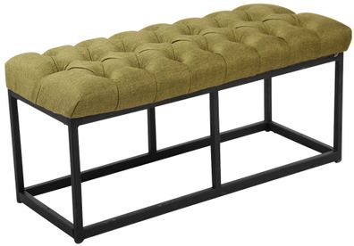 Sitzbank MEXICO Stoff Gr?n 100x38x46 cm Sitzbank Flur Sitzhocker Esszimmerbank