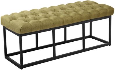 Sitzbank MEXICO Stoff Gr?n 120x38x46 cm Sitzbank Flur Sitzhocker Esszimmerbank