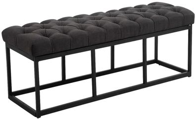 Sitzbank MEXICO Stoff Schwarz 120x38x46 cm Sitzbank Flur Sitzhocker Esszimmerbank