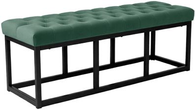 Sitzbank MERIDA Samt Gr?n 120x37x42 cm Sitzbank Flur Sitzhocker Esszimmerbank