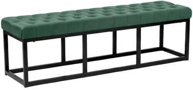 Sitzbank MERIDA Samt Gr?n 150x37x42 cm Sitzbank Flur Sitzhocker Esszimmerbank