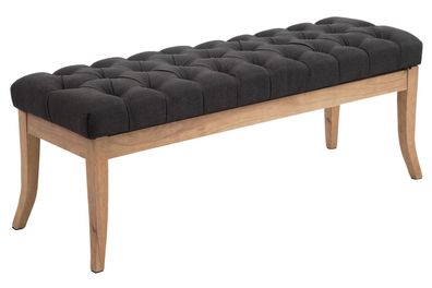 Sitzbank CANNES Stoff Dunkelgrau 120x38x46 cm Hellbraun Sitzbank Flur Sitzhocker
